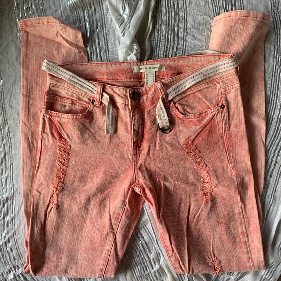 Life in Progress pink distressed jeans size 27 - Picture 1 of 3